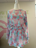 Mama Lounge Long Sleeve/ Short Set- Floral