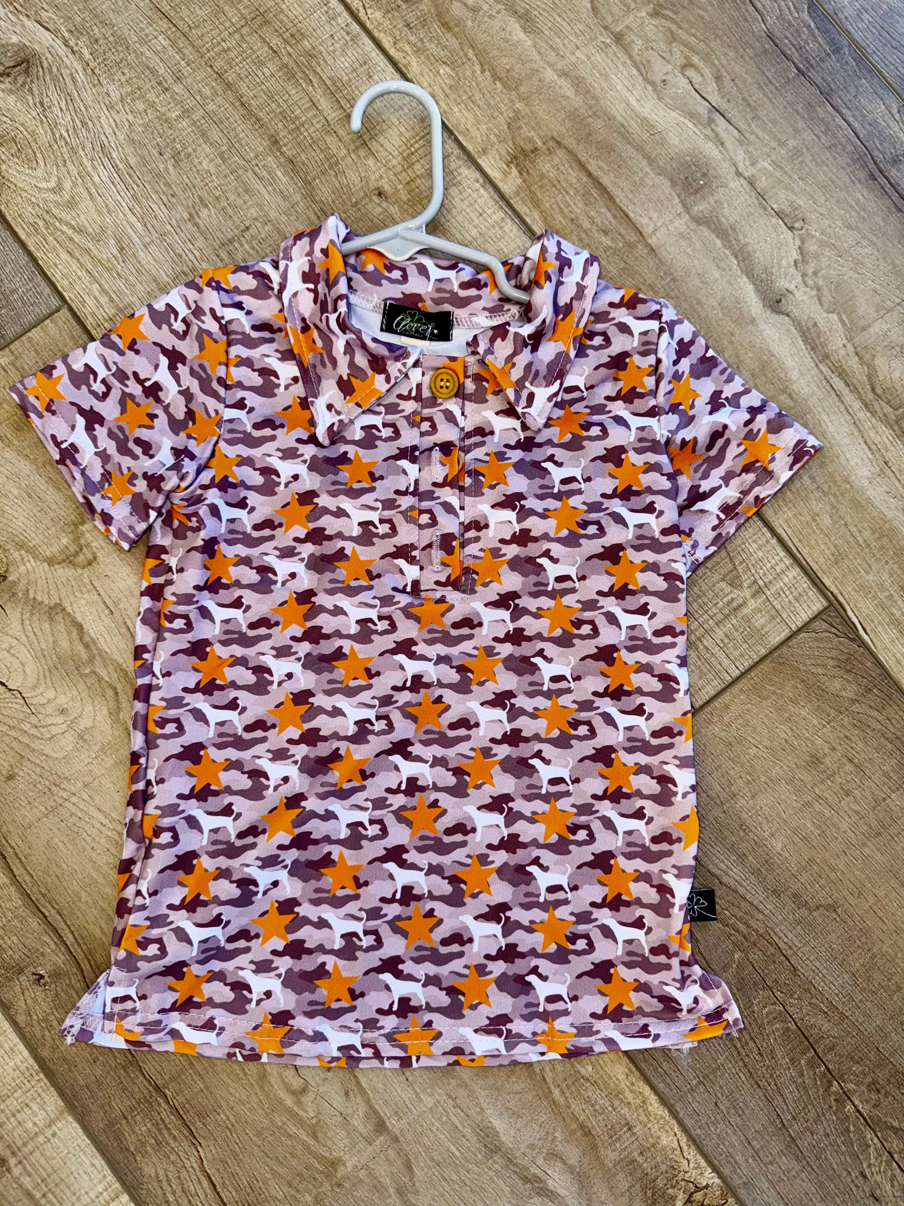 Smokey Camo Boys Collar Shirt